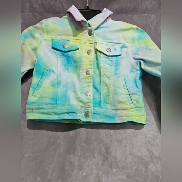 Kid's Girls Custom Tie Dye Jean Jacket Small (6/7) - Picture 2 of 4